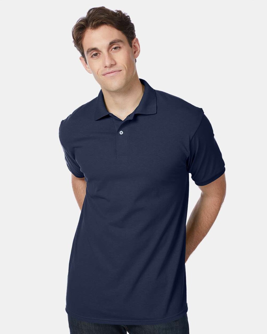 Hanes Men's EcoSmart Jersey Polo Shirt Cotton Polyester Blend Classic Fit Casual Workwear